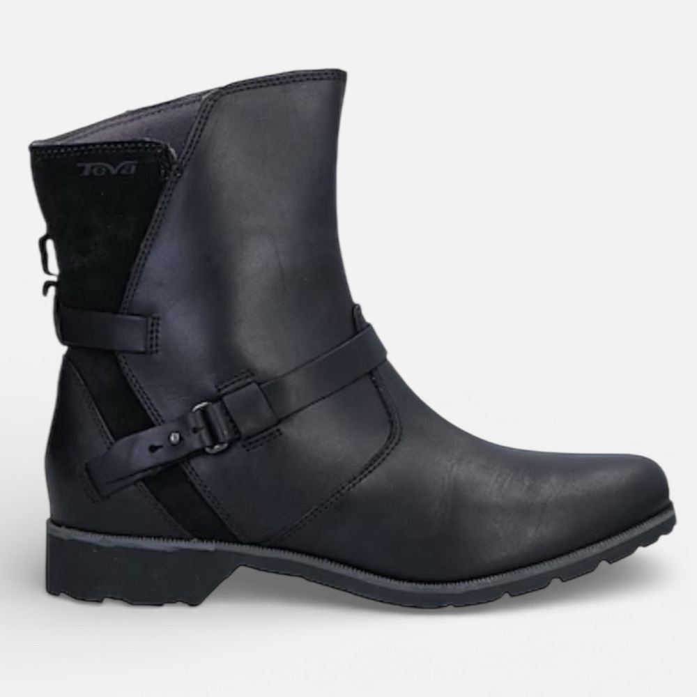 Teva De La Vina Black Leather Booties